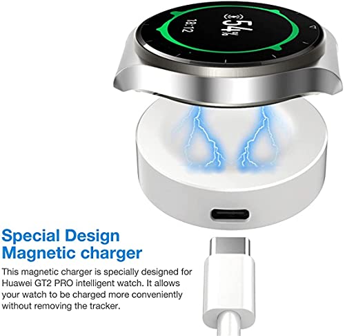 Zitel® Charger Compatible with Huawei Watch GT 2 Pro, GT2 ECG, Watch 3, Watch 3 Pro - Magnetic Dock USB Charging Cable with Built-in Smart IC for Safe Charging 100CM - White