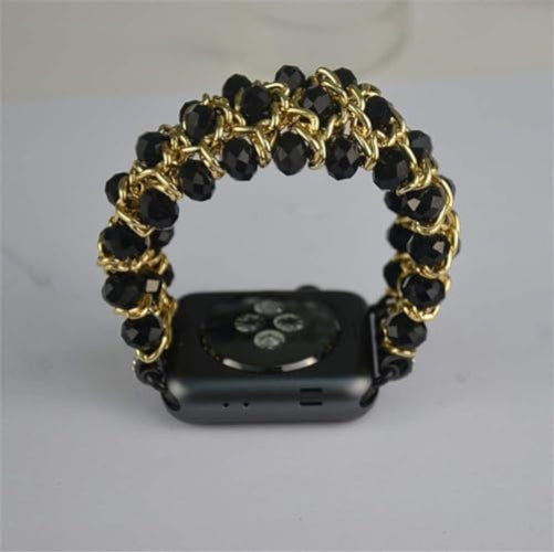 Zitel Band for Apple Watch 42mm(Series 10) 41mm 40mm 38mm Beaded Strap for Women Girls - Black