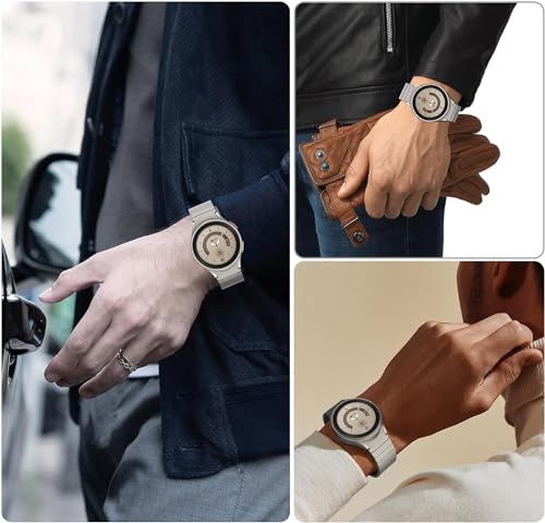 Zitel Band for Samsung Galaxy Watch 6, Watch 5, Watch 4, Stainless Steel No Gap Band - Titanium