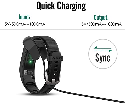 Zitel Charger for Garmin Vivosmart 3 Charging USB Cable 100cm