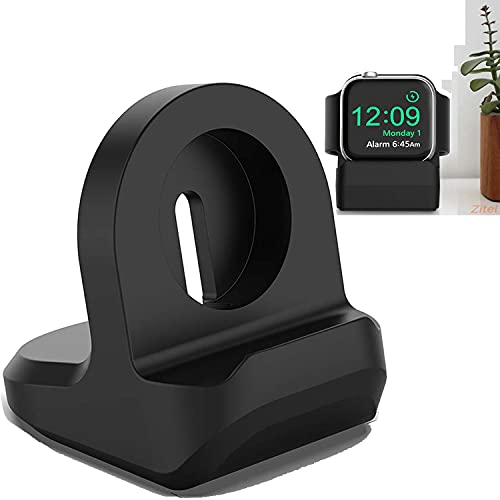 Zitel® Charger Stand Compatible with Apple Watch Series 7/6/SE/5/4/3/2/1 (45mm, 44mm, 42mm, 41mm, 40mm, 38mm) Nightstand Mode - Black