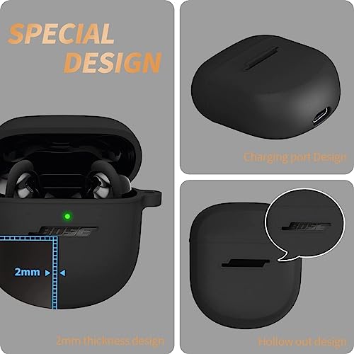 Zitel Case for Bose QuietComfort Earbuds II - Hollow Out Design Silicone Cover - Black