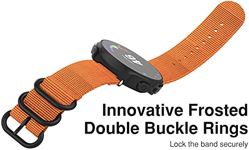 Zitel® Watch Band Compatible with Garmin Forerunner 735XT 220 230 235 235 Lite 620 630, Approach S20 S6 S5 Soft Nylon Replacement Sport Strap - Orange