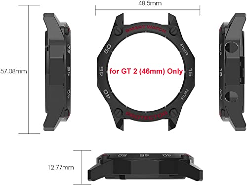 Zitel Case for Huawei Watch GT 2 46mm Bumper Cover - Black-Red-Gray