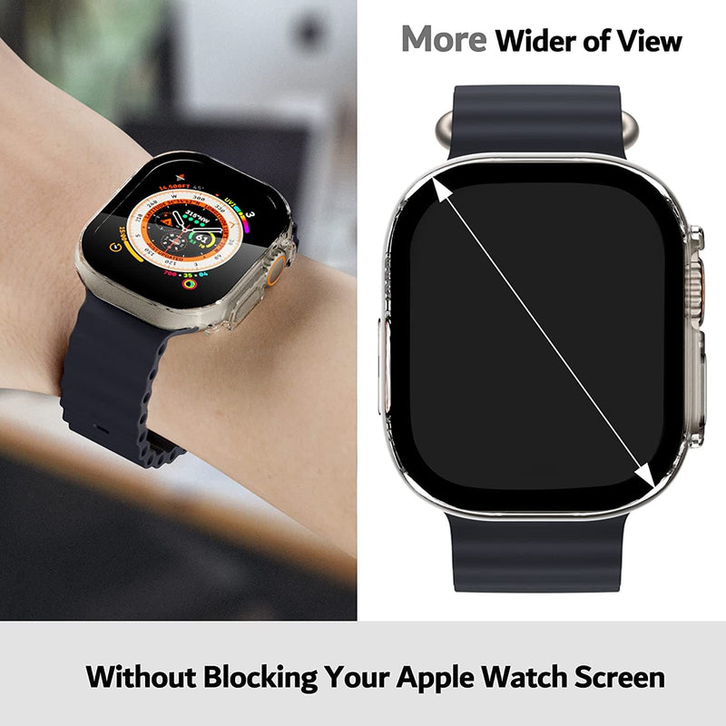 Zitel Case for Apple Watch Ultra 49mm Screen Protector Case with Built-in Tempered Glass - Clear