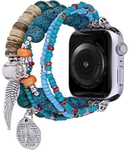 Zitel Band for Apple Watch 42mm(Series 10) 41mm 40mm 38mm Beaded Strap for Women Girls - Green