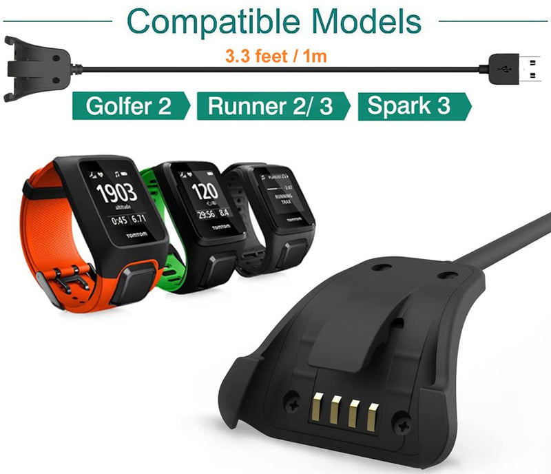 Zitel Charging Cable for Tomtom Runner 2, Tomtom Runner 3, Spark 1 3, Golfer 2 SE, Adventurer