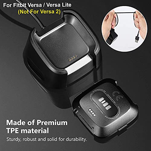 Zitel® Charger Dock Cable Compatible with Fitbit Versa (Not for Versa 2) - Black