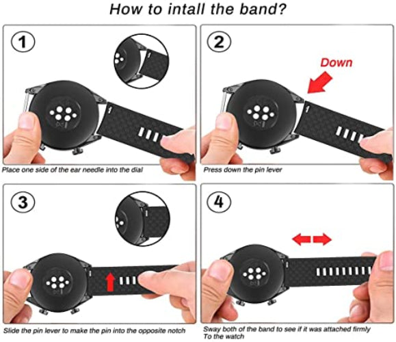 Zitel® Watch Band Compatible with Garmin Vivoactive 4 45mm / Venu 2 45mm, Realme Watch S, S Pro, MI Revolve Watch, Amazfit Stratos Pace 2 2S Quick Release Soft Silicone Strap 22mm - Black