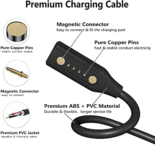 Zitel® Charger Compatible with Bose Frames Alto S/M M/L, Rondo, Soprano, Tenor Audio Sunglasses - USB Magnetic Charging Cable 3.3ft 100cm - Audio Sunglasses Accessories