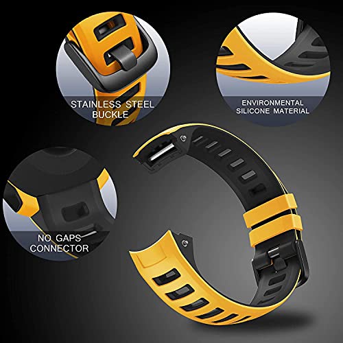Zitel Band for Garmin Instinct 2 Solar / Instinct / Esports / Tide / Tactical GPS Straps - Yellow/Black