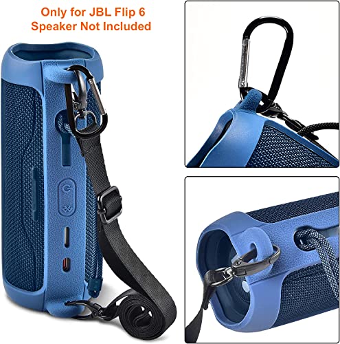 Zitel Case for JBL Flip 6 Portable Bluetooth Speaker Cover with Shoulder Strap and Carabiner