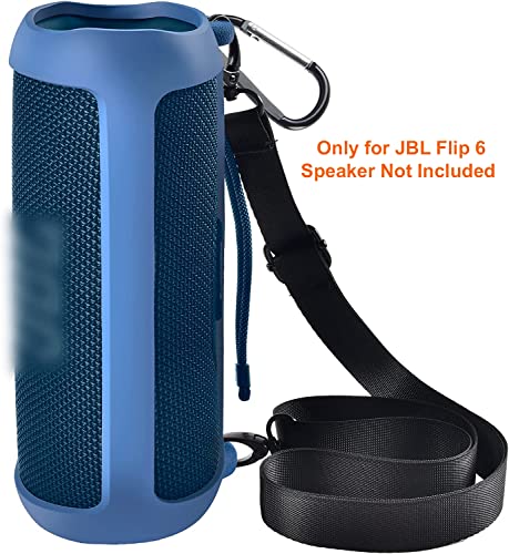 Zitel Case for JBL Flip 6 Portable Bluetooth Speaker Cover with Shoulder Strap and Carabiner