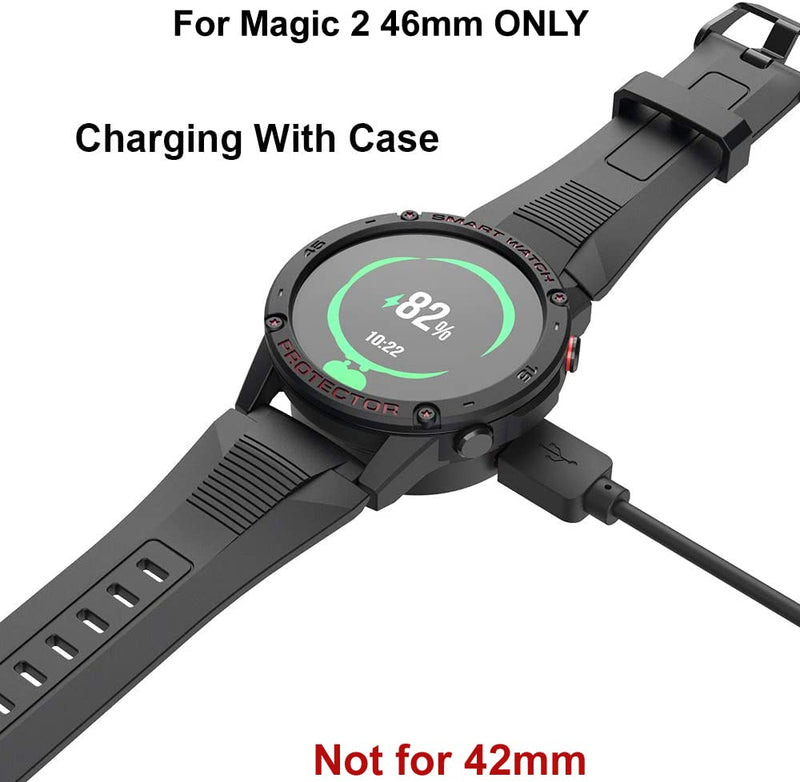 Zitel Case for Honor Magic Watch 2 46mm, Soft TPU Full Around Bumper Cover Shell (Without Screen Protector) - Black-Red-Gray