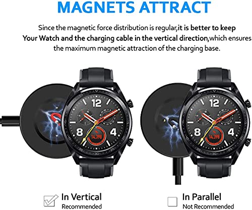 Zitel® Charging Magnetic Dock Compatible with Honor Watch Magic/Magic 2 / Honor Watch Dream - USB Charging Cable with Built-in Smart IC for Safe Charging - Black
