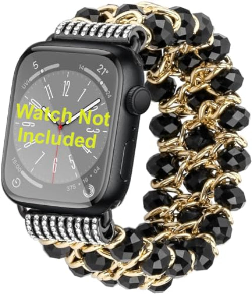 Zitel Band for Apple Watch 42mm(Series 10) 41mm 40mm 38mm Beaded Strap for Women Girls - Black