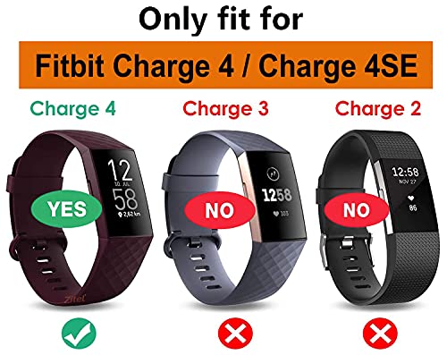 Zitel® Charger Dock Cable Compatible with Fitbit Charge 4 - Black