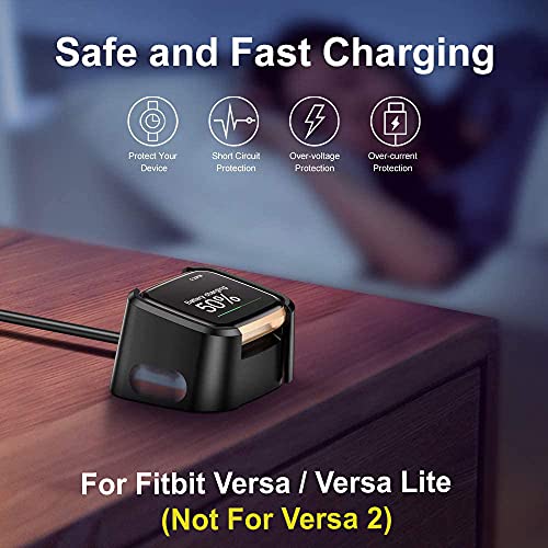 Zitel® Charger Dock Cable Compatible with Fitbit Versa (Not for Versa 2) - Black