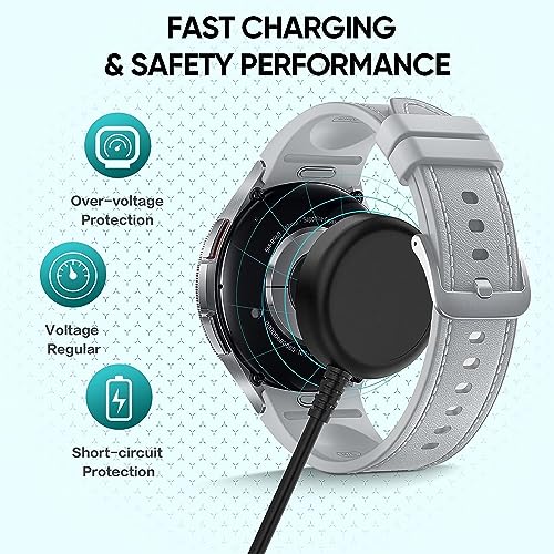 Zitel Charger for Samsung Galaxy Watch 6 - Replacement USB Charging Cable 100cm - Black