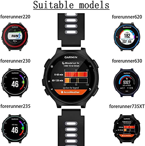 Zitel Band for Garmin Forerunner 735XT, 220, 230, 235, 235 Lite, 620, 630, Approach S20,S6,S5, Silicone Strap Black/Gray