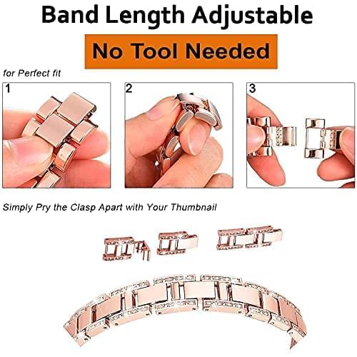 Zitel Band for Apple Watch Straps for Women Girls 49mm 45mm 44mm 42mm Series 9 8 7 6 5 4 3 2 1 SE - Rose Gold