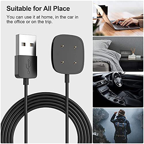 Zitel® Charger Dock Cable Compatible with Fitbit Versa 3 / Sense - Black