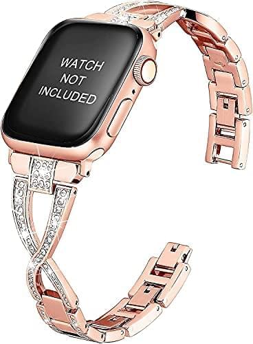 Zitel Band for Apple Watch Straps for Women Girls 46mm 45mm 44mm 49mm Series 10 9 8 7 6 5 4 3 2 1 SE - Rose Gold