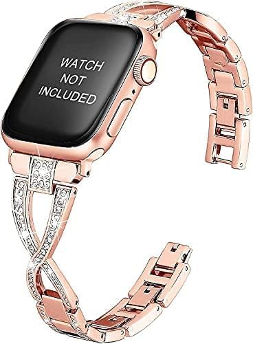 Zitel Band for Apple Watch Straps for Women Girls 49mm 45mm 44mm 42mm Series 9 8 7 6 5 4 3 2 1 SE - Rose Gold