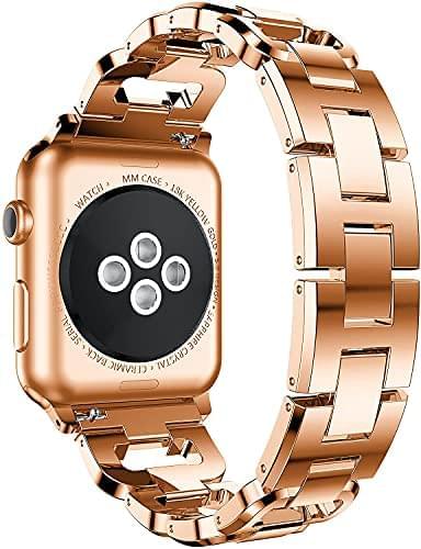 Zitel Band for Apple Watch Straps for Women Girls 49mm 45mm 44mm 42mm Series 9 8 7 6 5 4 3 2 1 SE - Rose Gold