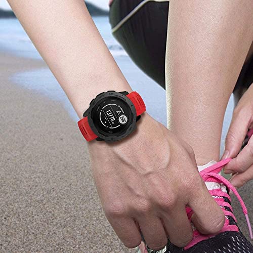 Zitel® Watch Band For Garmin Instinct Solar / Esports / Tide / Tactical GPS Soft Silicone Sport Wristband Straps  - Red