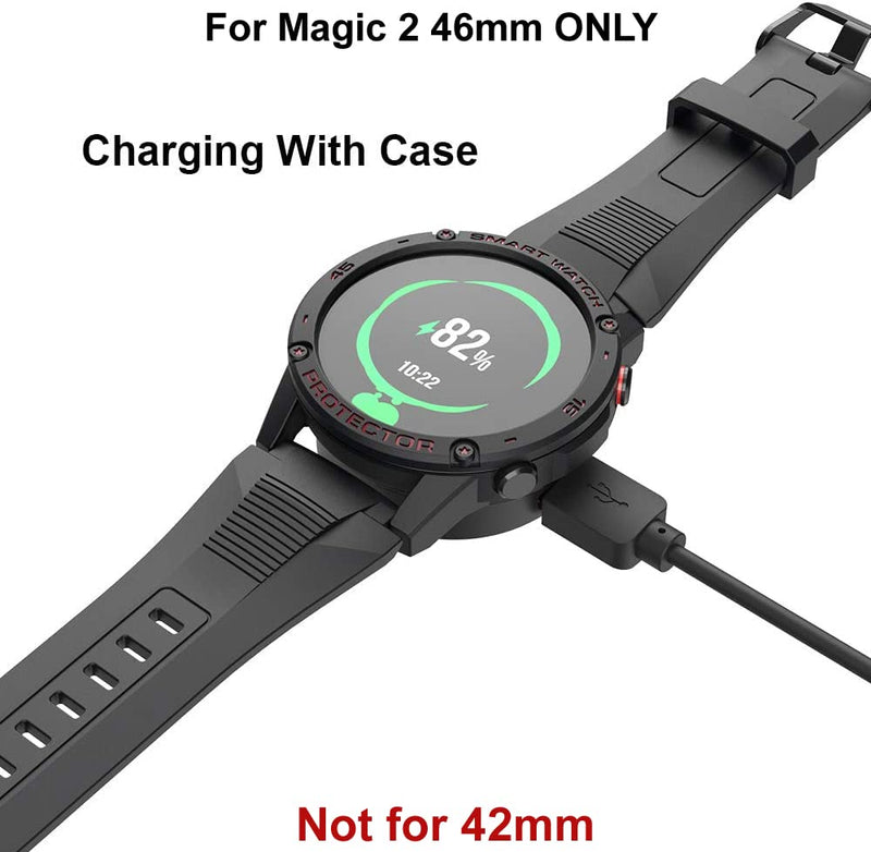 Zitel Case for Honor Magic Watch 2 46mm, Soft TPU Full Around Bumper Cover Shell (Without Screen Protector) - Black-Red