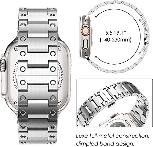 Zitel Metal Bands for Apple Watch Straps  Ultra 2 / Ultra 49mm 45mm 44mm 42mm, Series 9 8 7 6 5 4 3 2 1 SE - Silver