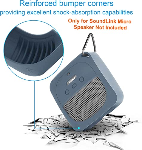 Zitel Case for Bose SoundLink Micro Portable Bluetooth Speaker Stand Up Cover with Carabiner