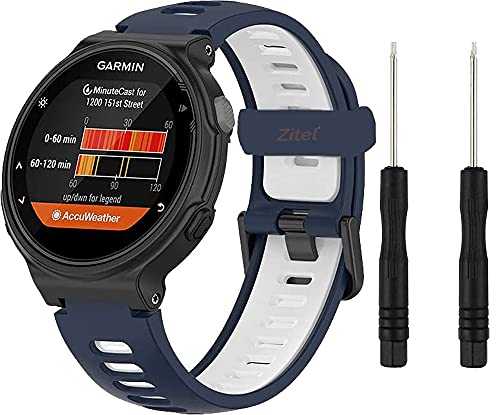 Zitel Band for Garmin Forerunner 735XT, 220, 230, 235, 235 Lite, 620, 630, Approach S20,S6,S5, Silicone Strap Blue