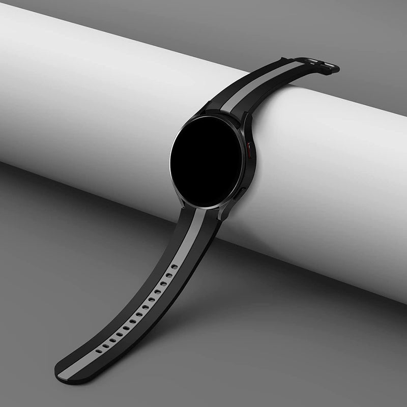 Zitel Band for Samsung Galaxy Watch 6, Watch 5, Watch 4, Silicone No Gap Band - Black Gray