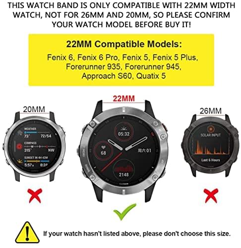 Zitel Band for Garmin Fenix 6/6 Pro, Fenix 7, 5/5 Plus, Epix Gen 2, new Forerunner 965/955/945/935, 22mm Straps - Hot Orange