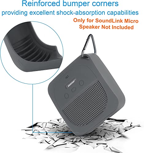 Zitel Case for Bose SoundLink Micro Portable Bluetooth Speaker Stand Up Cover with Carabiner