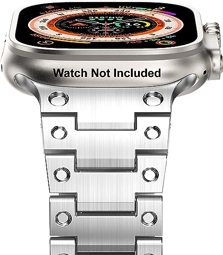Zitel Metal Bands for Apple Watch Straps  Ultra 2 / Ultra 49mm 45mm 44mm 42mm, Series 9 8 7 6 5 4 3 2 1 SE - Silver