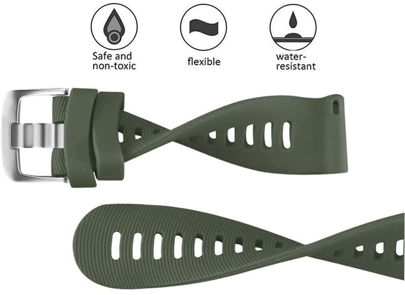 Zitel Band for Garmin Forerunner 245/245 Music, 645/645 Music, 55/158, Vivoactive 3, Venu Sq, 20mm Straps - Army Green