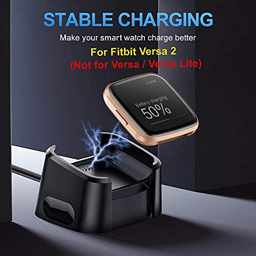 Zitel® Charger Dock Cable Compatible with Fitbit Versa 2 (Not for Versa/Versa Lite) - Black