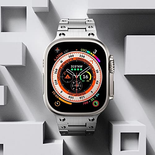 Zitel Metal Bands for Apple Watch Straps  Ultra 2 / Ultra 49mm 45mm 44mm 42mm, Series 9 8 7 6 5 4 3 2 1 SE - Silver