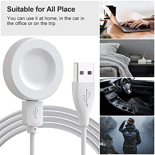 Zitel® Charger Compatible with Huawei Watch GT 2 Pro, GT2 ECG, Watch 3, Watch 3 Pro - Magnetic Dock USB Charging Cable with Built-in Smart IC for Safe Charging 100CM - White