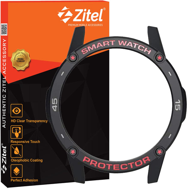 Zitel Case for Honor Magic Watch 2 46mm, Soft TPU Full Around Bumper Cover Shell (Without Screen Protector) - Black-Red-Gray