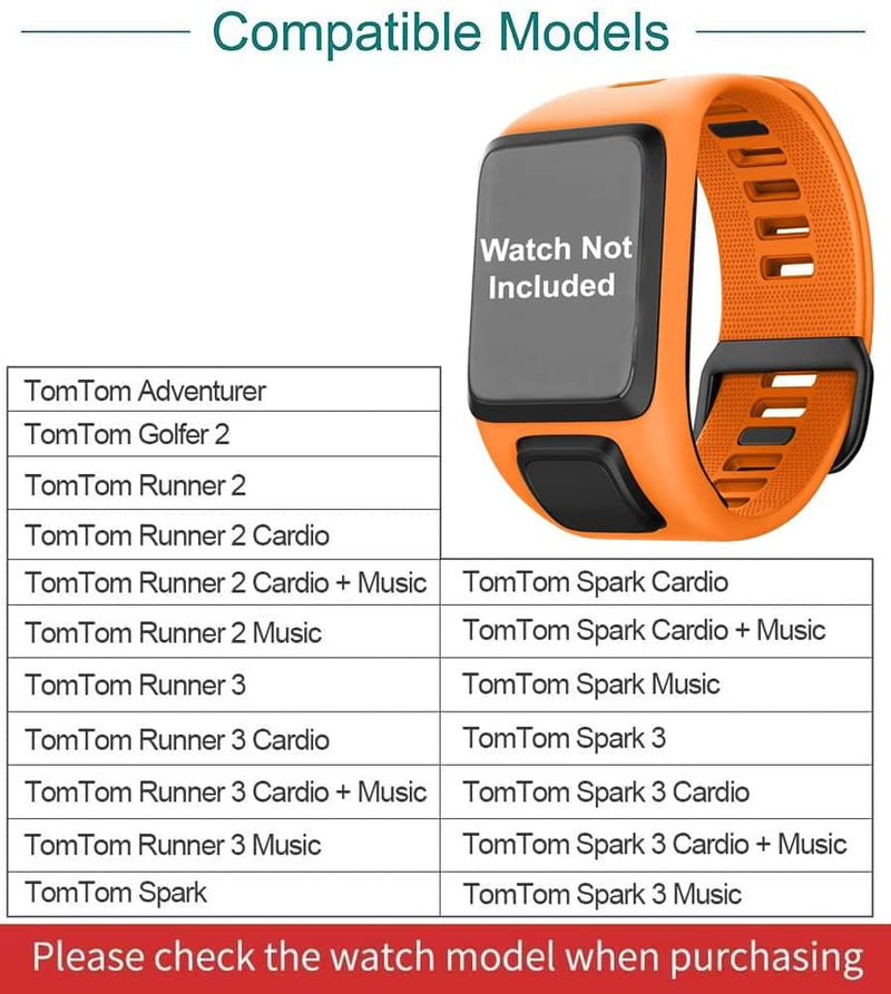 Zitel Band for Tomtom Straps for Runner 3, Spark 3, Runner 2, Spark, Golfer 2, Adventurer - Orange