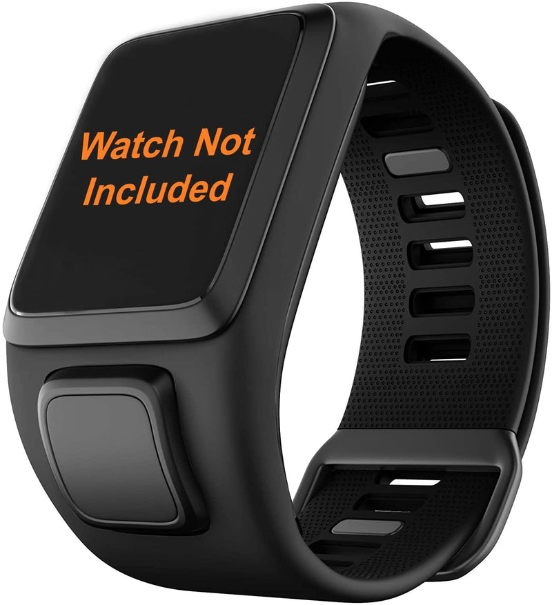 Zitel Band for Tomtom Straps for Runner 3, Spark 3, Runner 2, Spark, Golfer 2, Adventurer - Black