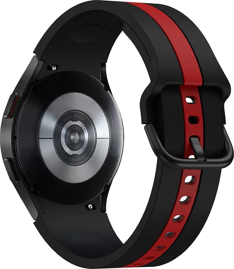 Zitel Band for Samsung Galaxy Watch 6, Watch 5, Watch 4, Silicone No Gap Band - Black Red