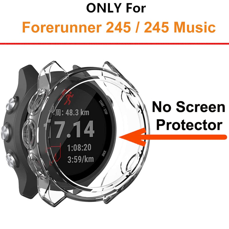 Zitel Case for Garmin Forerunner 245 / 245 Music Bumper Cover - Clear