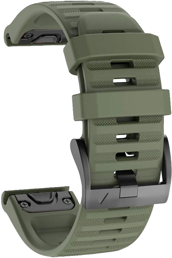 Zitel Bands for Garmin Fenix 7X, Fenix 6X/6X Pro, Fenix 5X/5X Plus, Fenix 3/3 HR, Descent MK1, D2 Delta PX, D2 Charlie, 26mm Sport Strap - Army Green