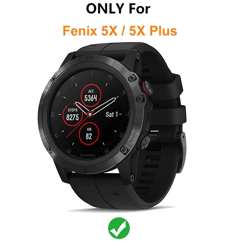 Zitel Case for Garmin Fenix 5X / 5X Plus Bumper Cover (Not for Fenix 5 / 5S) - Black