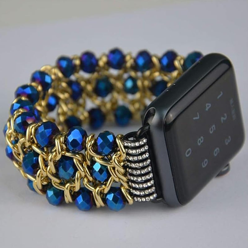 Zitel Band for Apple Watch 41mm/40mm/38mm Beaded Strap for Women Girls - Blue